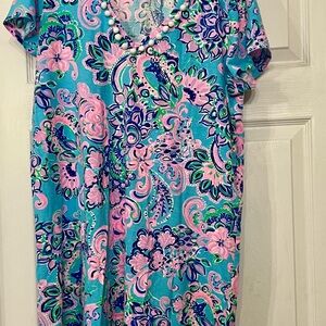 Lilly Pulitzer Blue and Pink Floral Dress